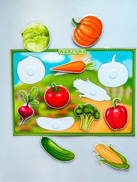 Warzywa Układanka na rzepy Karta pracy Montessori