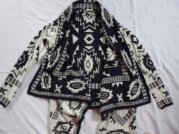 Kardigan Sweter Nowy H&M 38 M bawełna aztecki