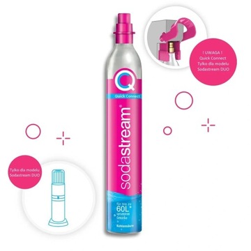 SodaStream  wymiana butli CO2 różowa quick connect
