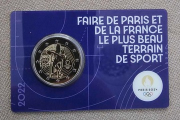 2 euro 2022 Francja w blistrze ciemny niebieski