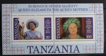 Tanzania blok 1986 Królowa Elżbieta II J13 **