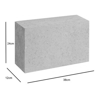 BLOCZEK BETONOWY fundamentowy 38 x 24 x 12cm kl.15