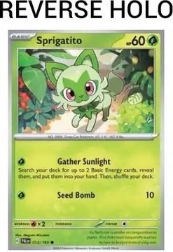 Karta Pokemon Sprigatito (PAL 012) 12/193 R. Holo