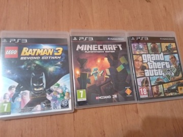 Zestaw 3  gier Minecraft, GTA V , LEGO Batman 3