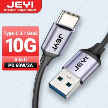 Kabel USB A do USB C 60w 3.1 gen2 10gbps 3A PD