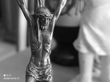 krzyż z Jezusem krzyżyk mosiężny figurka święta