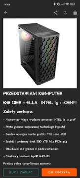 KOMPUTER DO GIER INTEL I5 11GEN!!!