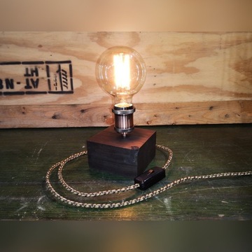 Lampa stołowa rustykalna loft edison handmade 