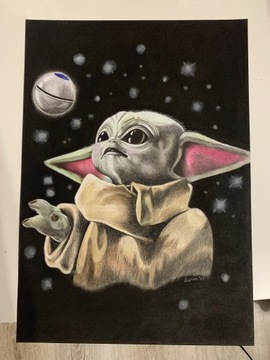Rysunek A3 Baby Yoda / Din Grogu Mandalorian