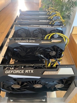 koparka kryptowalut 5x RTX 3070 bez LHR + 3060ti