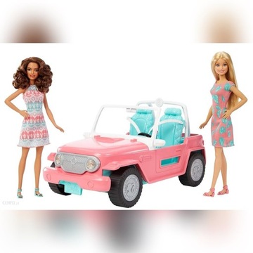 Nowy zestaw 2 lalki Barbie + jeeep