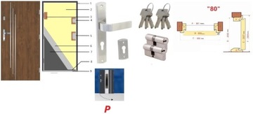 Drzwi zewnętrzne - 80 PRAWE