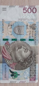 Banknot 500 zł AA9454445