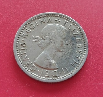 Moneta, Wielka Brytania, 6 Pence, 1963 r.