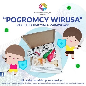 Pakiet POGROMCY WIRUSA dla dzieci maska mydło 