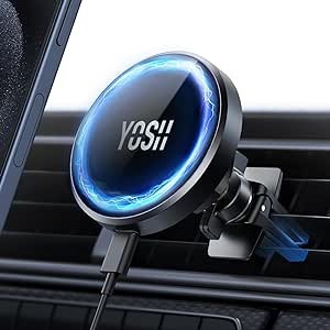 Uchwyt samochodowy magnetyczny ładowarka 15 W do iPhone'a, YOSH Mag-Safe