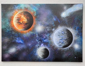 Obraz ręcznie malowany Kosmos