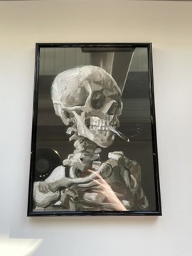 Plakat gogha czaszka z palącym się papierosem