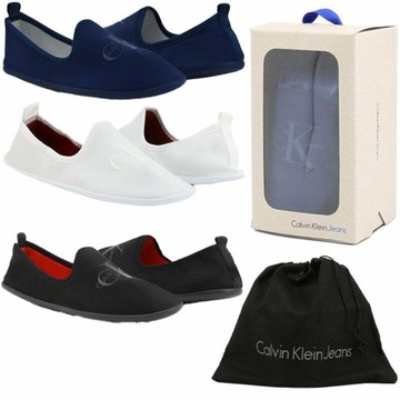 CALVIN KLEIN Nowe Kapcie +Worek +Box Damskie 37-41