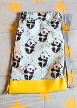 Plecak worek pandy handmade