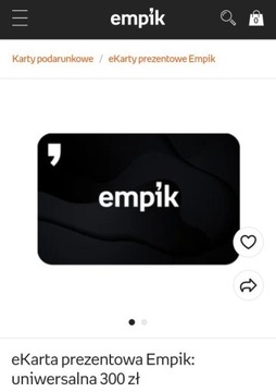 E-Karta prezentowa Empik 300zł- Cyfrowa