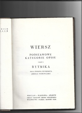 Wiersz cz.  I RYTMIKA - J. Woronczak 1963