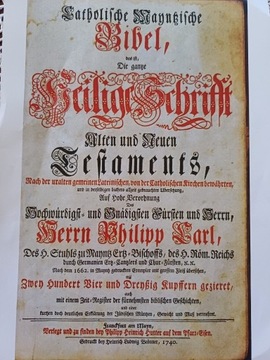 Starodruk z 1740r, biblia, Niemcy