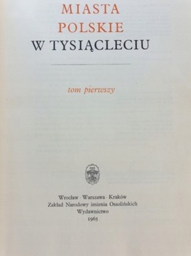 Miasta polskie w tysiącleciu. tom II