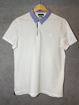 Massimo Dutti T-shirt polo męskie białe rozm. M