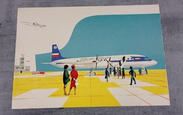 Plakat  PRL-u lata 1960 Samolot Lotu 