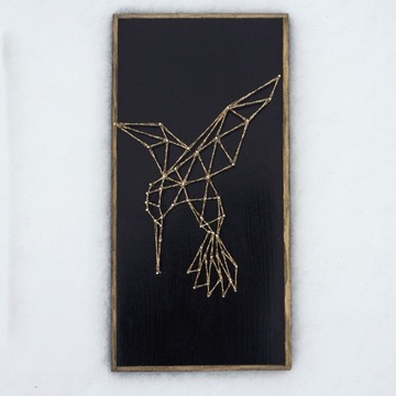 Koliber Obraz String Art Rękodzieło 30x15cm