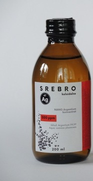 nano srebro koloidalne 300 ppm bezbarwne 200ml