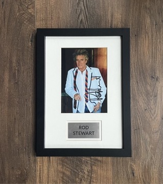 Rod Stewart zdjęcie z autografem oprawa certyfikat