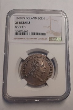 Dwuzłotówka Poniatowski 1768 IS NGC XF DETAILS