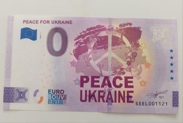 Banknot 0 euro pokój dla Ukrainy 