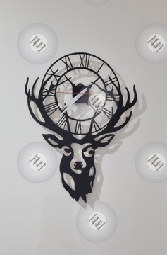 Zegar z jeleniem nowoczesny loft