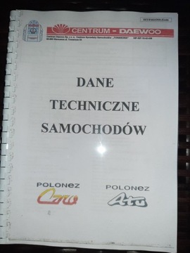 Dane Techniczne Samochodów Polonez Caro Atu FSO