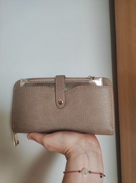 Duży brązowy portfel M&Co, nowy, modny