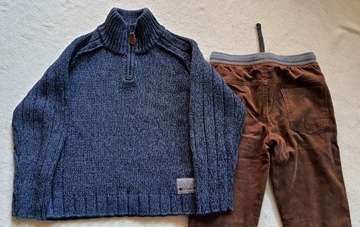 Sweter NEXT, spodnie PEPCO, RESERVED, T-shirt, 128