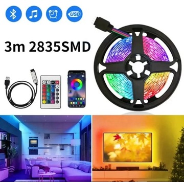 Taśma LED 3m USB RGB Bluetooth 