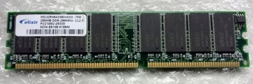 Pamięć RAM Elixir DDR1 PC2100U 266MHz 256MB 512MB 