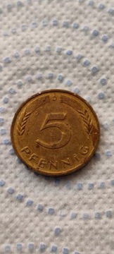 Moneta, Niemcy -RFN,5 Pfenig 1982