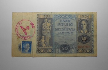 Stary banknot polski 20 złotych 1936 rzadki