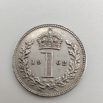 Moneta 1 pens 1902 r. Anglia bardzo Rzadka!!!