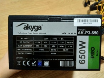 Zasilacz Akyga Pro 650W (AK-P3-650)