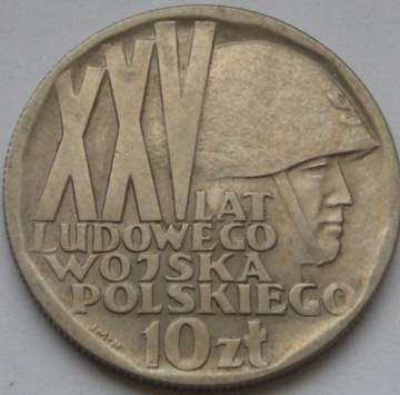 H2. 10 zł  1968 25 lat Ludowego Wojska Polskiego