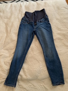 Jeansy ciążowe denim niebieskie skinny high 38 M 