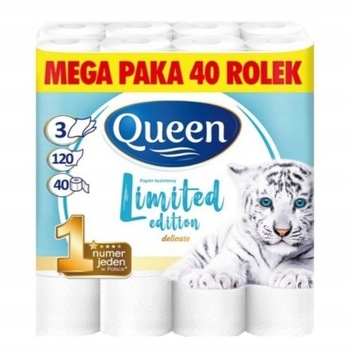 Papier toaletowy Queen Mega Paka 40 rolek 3 warstwy 