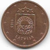 LATVIJAS/ŁOTWA/ 5 CENT 2014 ROK.