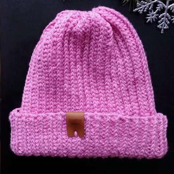 Zimowa czapka beanie L alpaka różne kolory UNISEX